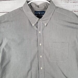 Ralph Lauren Classic Fit Shirt XXL Classic Black White Micro Check Short Sleeve